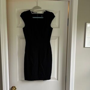 Lulu's Elegant Black Cap Sleeve Mini Dress